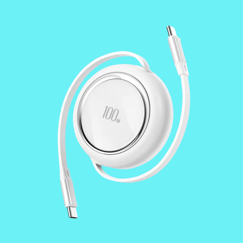 Bazeli One – 100W Retractable USB-C Cable with Auto-Winder