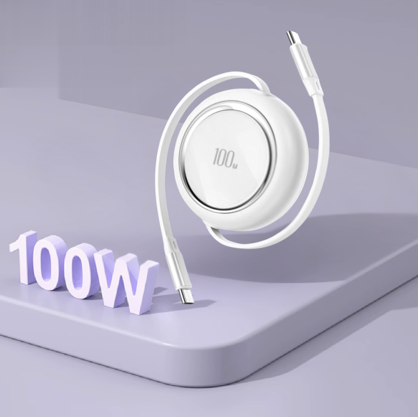 Bazeli One – 100W Retractable USB-C Cable with Auto-Winder