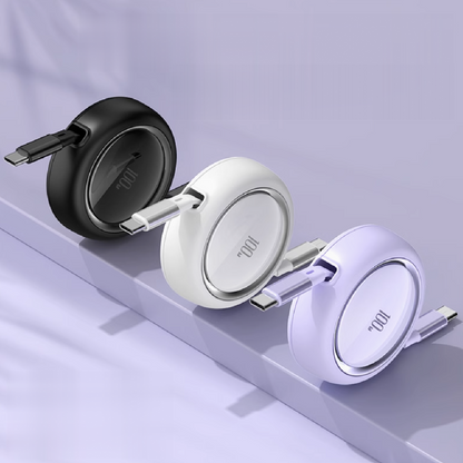 Bazeli One – 100W Retractable USB-C Cable with Auto-Winder