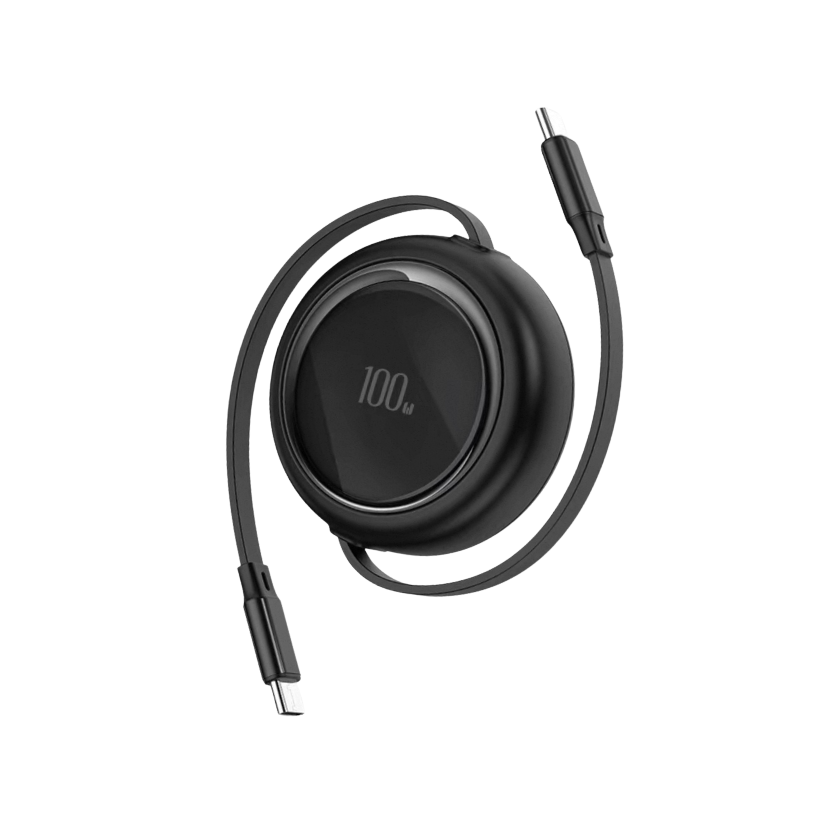 Bazeli One – 100W Retractable USB-C Cable with Auto-Winder