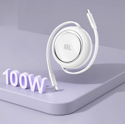 Bazeli One – 100W Retractable USB-C Cable with Auto-Winder