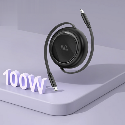 Bazeli One – 100W Retractable USB-C Cable with Auto-Winder